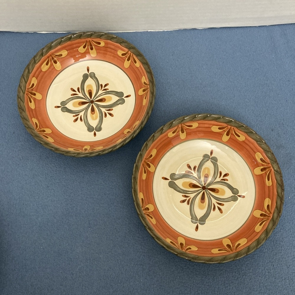 Artimino Tuscan Countryside Sienna "Sage" Soup/Cereal Bowls - Set of 2 READ